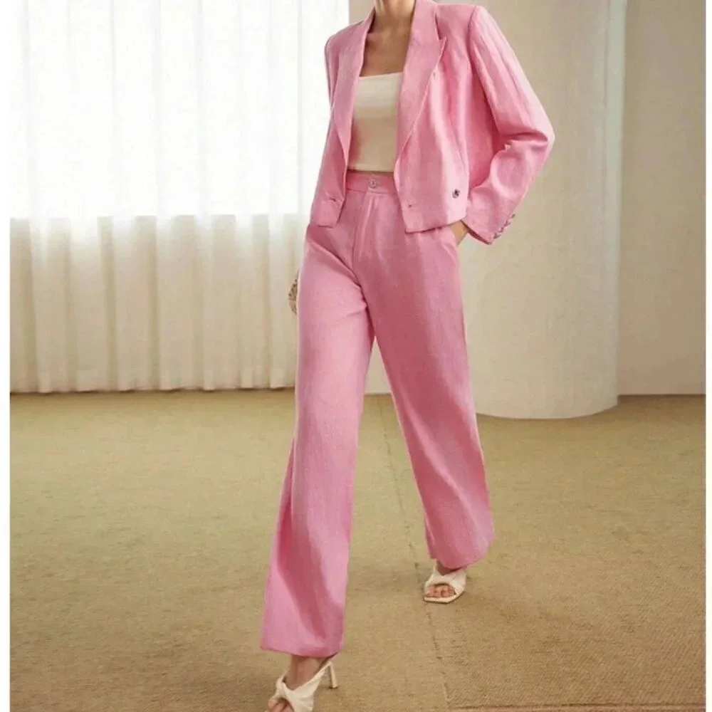 PREMIUM SOLID FOLD PLEATED STRAIGHT LEG SUIT PANTS - Picture 2 of 12